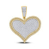 10k Yellow Gold Mens Round Diamond Heart Charm Pendant 1 Cttw