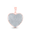 10k Rose Gold Womens Round Diamond Heart Pendant 1/4 Cttw