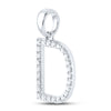 10k White Gold Womens Round Diamond D Initial Letter Pendant 1/5 Cttw