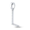 10k White Gold Womens Round Diamond L Initial Letter Pendant 1/8 Cttw