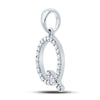 10k White Gold Womens Round Diamond Q Initial Letter Pendant 1/5 Cttw