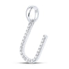 10k White Gold Womens Round Diamond U Initial Letter Pendant 1/6 Cttw