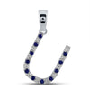 10k White Gold Womens Round Blue Sapphire Diamond U Letter Pendant 1/5 Cttw