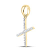 10k Yellow Gold Womens Round Diamond X Letter Pendant 1/6 Cttw