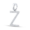 10k White Gold Womens Round Diamond Z Initial Letter Pendant 1/5 Cttw