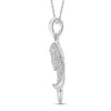 10k White Gold Womens Round Diamond Dolphin Fish Animal Pendant 1/10 Cttw