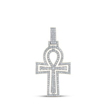  10k Yellow Gold Mens Round Diamond Ankh Cross Charm Pendant 2 Cttw