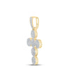 10k Yellow Gold Mens Round Diamond Cross Charm Pendant 2 Cttw
