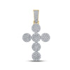10k Yellow Gold Mens Round Diamond Cross Charm Pendant 2 Cttw
