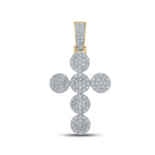  10k Yellow Gold Mens Round Diamond Cross Charm Pendant 2 Cttw