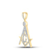 10k Yellow Gold Mens Baguette Diamond Mason Charm Pendant 2-1/2 Cttw