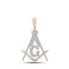 10k Yellow Gold Mens Baguette Diamond Mason Charm Pendant 2-1/2 Cttw