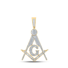  10k Yellow Gold Mens Baguette Diamond Mason Charm Pendant 2-1/2 Cttw