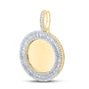 10k Yellow Gold Mens Baguette Diamond Memory Circle Charm Pendant 1-1/2 Cttw