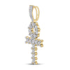10k White Gold Mens Round Diamond Ankh Cross Charm Pendant 1 Cttw