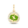 10k Yellow Gold Mens Baguette Diamond Pisces Charm Pendant 5/8 Cttw