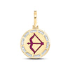 10k Yellow Gold Mens Baguette Diamond Sagittarius Charm Pendant 1/2 Cttw
