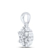 10k White Gold Womens Round Diamond Flower Cluster Pendant 1/3 Cttw