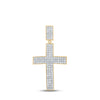 10k Yellow Gold Mens Round Diamond Cross Charm Pendant 2 Cttw