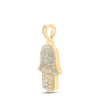 10k Yellow Gold Mens Round Diamond Hamsa Charm Pendant 2 Cttw