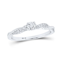  10k White Gold Womens Round Diamond Solitaire Ring 1/4 Cttw