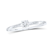  10k White Gold Womens Round Diamond Solitaire Ring 1/4 Cttw