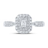 14k White Gold Womens Emerald Diamond Fashion Ring 1/2 Cttw