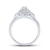 14k White Gold Womens Emerald Diamond Fashion Ring 1/2 Cttw