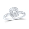 14k White Gold Womens Emerald Diamond Fashion Ring 1/2 Cttw