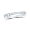 10k White Gold Womens Round Diamond Stackable Band Ring 1/4 Cttw