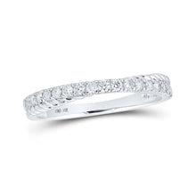 10k White Gold Womens Round Diamond Stackable Band Ring 1/4 Cttw