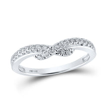  10k White Gold Womens Round Diamond Stackable Band Ring 1/4 Cttw