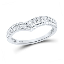  10k White Gold Womens Round Diamond Stackable Band Ring 1/4 Cttw