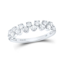  14k White Gold Womens Round Diamond Stackable Band Ring 1/2 Cttw