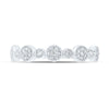 10k White Gold Womens Round Diamond Stackable Band Ring 1/5 Cttw