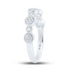 10k White Gold Womens Round Diamond Stackable Band Ring 1/5 Cttw