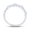 10k White Gold Womens Round Diamond Stackable Band Ring 1/5 Cttw
