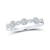 10k White Gold Womens Round Diamond Stackable Band Ring 1/5 Cttw