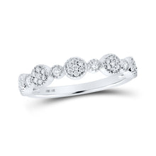  10k White Gold Womens Round Diamond Stackable Band Ring 1/5 Cttw