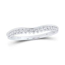  14k White Gold Womens Round Diamond Stackable Band Ring 1/5 Cttw