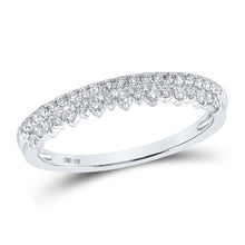  10k White Gold Womens Round Diamond Stackable Band Ring 1/4 Cttw