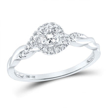  10k White Gold Round Diamond Solitaire Bridal Wedding Engagement Ring 1/3 Cttw