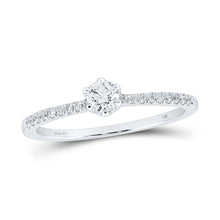  14k White Gold Round Diamond Solitaire Bridal Wedding Engagement Ring 1/3 Cttw