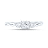 14k White Gold Princess Diamond 3-stone Bridal Wedding Engagement Ring 1/2 Cttw