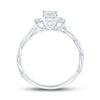 14k White Gold Princess Diamond 3-stone Bridal Wedding Engagement Ring 1/2 Cttw