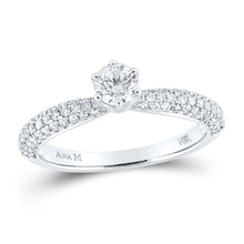  14k White Gold Round Diamond Solitaire Bridal Wedding Engagement Ring 3/4 Cttw