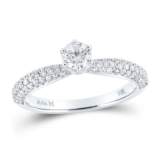 14k White Gold Round Diamond Solitaire Bridal Wedding Engagement Ring 3/4 Cttw
