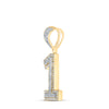 10k Two-tone Gold Mens Round Diamond Number 1 Charm Pendant 5/8 Cttw