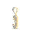 10k Two-tone Gold Mens Round Diamond Number 3 Charm Pendant 5/8 Cttw