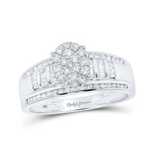  10k White Gold Round Diamond Oval Bridal Wedding Engagement Ring 1/2 Cttw